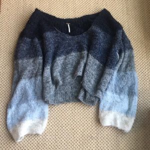 Free People Oversized Blue Ombre Sweater